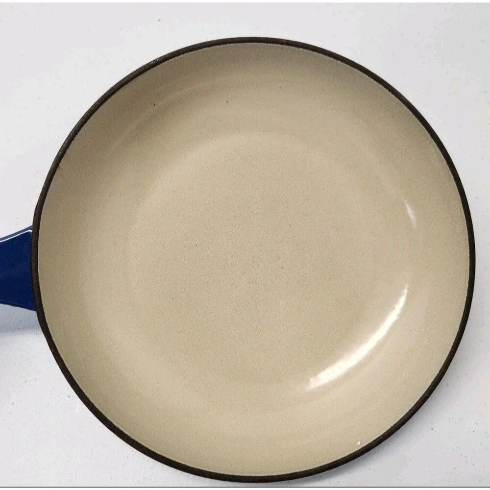 Le Creuset #22 Cobalt Blue Enamel Cast Iron Multifunction Saucepan Skillet Set